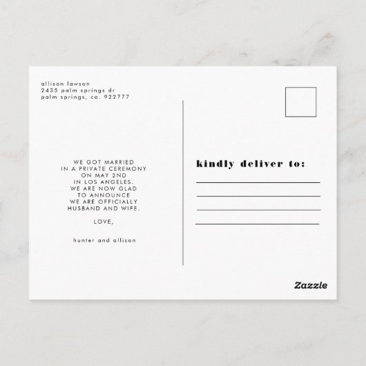 Wir haben uns | Postkarte (Rückseite)