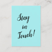 "Wir haben uns" schwarz auf Aquakarte mit Kleinem  Visitenkarte (Rückseite)