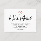 "Wir haben uns verändert" Moderne Handschrift, rot Visitenkarte (Vorderseite)