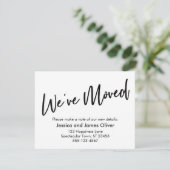 "Wir haben uns verändert" Moderne Handschrift Schw Einladung (Stehend Vorderseite)