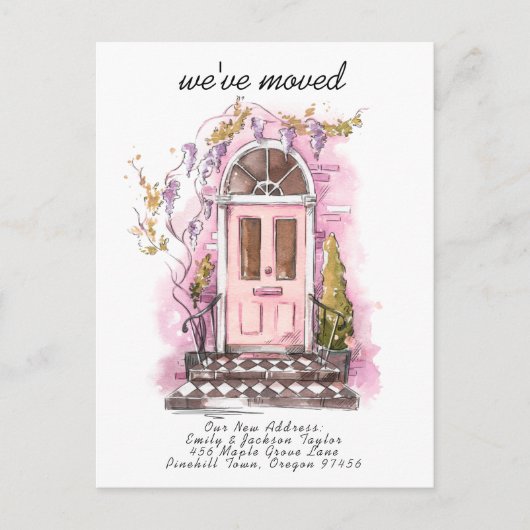 Wir haben uns verändert - Moderne neue Adressenwas Ankündigungspostkarte (Vorderseite)