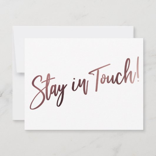 "Wir haben uns verändert" Moderne Rose Gold Card e Einladung (Rückseite)