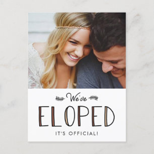 Wir haben uns verschlungen   Elopement Ehe Ankündi Ankündigungspostkarte