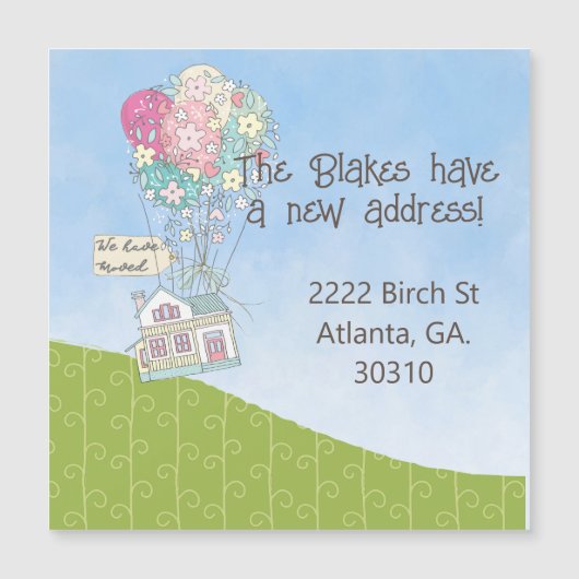 Wir haben unser Haus über Balloon Magnet verlegt (Vorderseite)