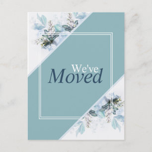 Wir haben unsere Blaue Florale Umzugsankündigung v Postkarte