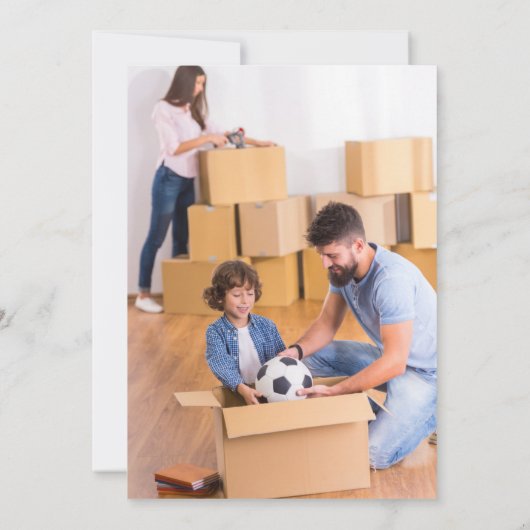 Wir haben unsere Forever Zuhause Announcement Card Einladung (Rückseite)