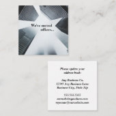 Wir haben unsere Niederlassungen umgezogen und änd Mitteilungskarte (Vorne/Hinten)