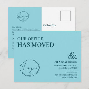 Wir haben unseren Firmensitz verlegt Änderung der Postkarte
