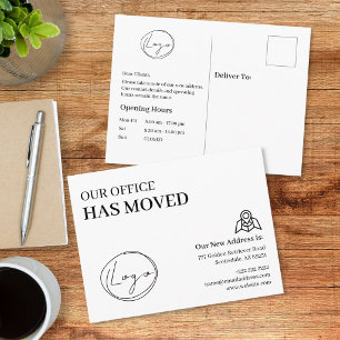 Wir haben unseren Firmensitz verlegt Geschäftsadre Postkarte