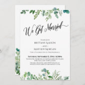 Wir haben Verheiratet Eukalyptus Greenery Empfang  Einladung (Vorne/Hinten)