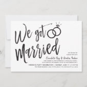 Wir haben Verheiratet Got| Post Hochzeitsfeier Einladung (Vorderseite)