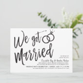 Wir haben Verheiratet Got | Post Wedding Party Einladung (Stehend Vorderseite)