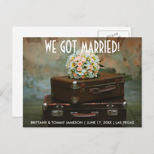 Wir haben verheiratete Ankündigung auf Postkarte g (Vorne/Hinten)