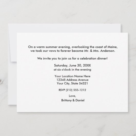 Wir haben Verheiratete Brush Script Celebration Ei Ankündigung (Rückseite)