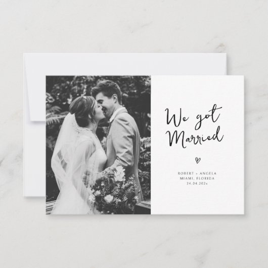 wir haben verheiratete Hochzeitsankündigung got Dankeskarte (Vorderseite)