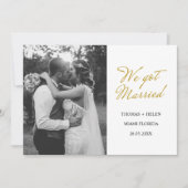 Wir haben verheiratete Hochzeitsankündigung got Einladung (Vorderseite)