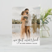 Wir haben Verheiratete moderne, trendige Skriptübe Dankeskarte (Stehend Vorderseite)