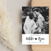 wir haben verheiratete Schwarz-Weiß-Hochzeitsankün