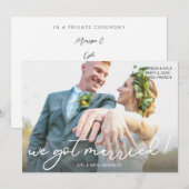 Wir haben Verheiratete Skripttypografie und Foto-A Einladung (Vorne/Hinten)