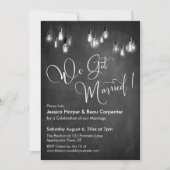 Wir haben Verheiratete Typografie Edison Lights Ch Einladung (Vorderseite)