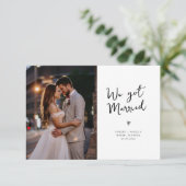 wir haben verheiratetes Foto Hochzeitsankündigung Dankeskarte (Stehend Vorderseite)