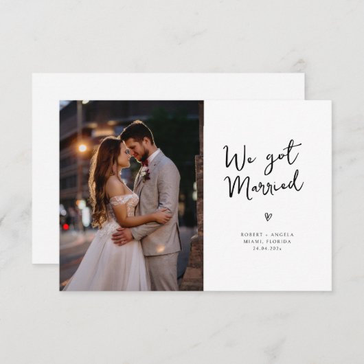 wir haben verheiratetes Foto Hochzeitsankündigung Dankeskarte (Vorne/Hinten)