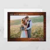 Wir haben Verheiratetes Holz Minimalistisch einfac Postkarte (Vorne/Hinten)