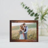 Wir haben Verheiratetes Holz Minimalistisch einfac Postkarte (Stehend Vorderseite)