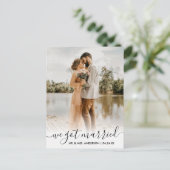 Wir haben Verheiratetes, modernes Skriptüberlagern Postkarte (Stehend Vorderseite)