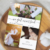 Wir haben Verheiratetes Script 3 Foto Collage Wedd Postkarte