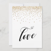 Wir haben Verheiratetes Script Got, Gold Confetti, Einladung (Rückseite)