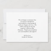 Wir haben Verheiratetes Skript-Foto Got Ankündigung (Rückseite)