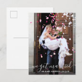Wir haben Verheiratetes Trendy Modern Script Foto  Postkarte (Vorne/Hinten)