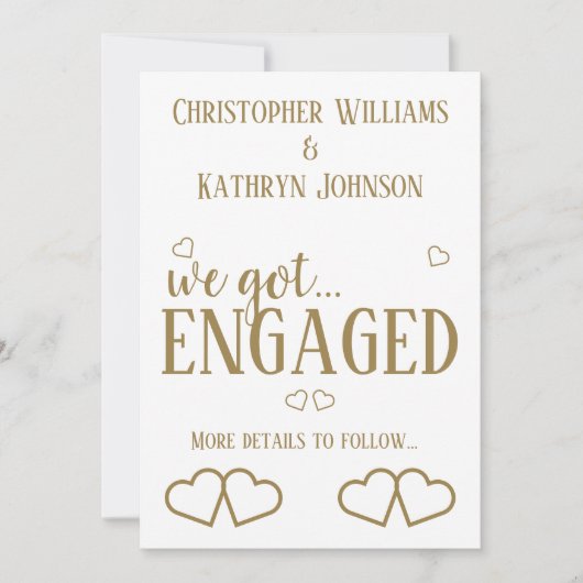 Wir haben Verlobte Ankündigung Got (Vorderseite)