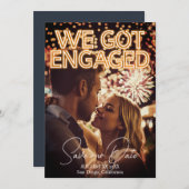 Wir haben Verlobtes Neon Lights Foto Got Save The Date (Vorne/Hinten)