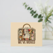 Wir haben Vintage Travel Suitcase Postkarte (Stehend Vorderseite)