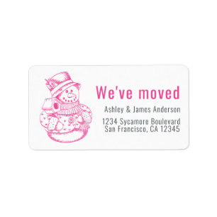 Wir haben Vintage Weihnachten Snowman neue Adresse Adressaufkleber