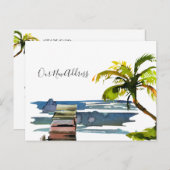 Wir haben Wasserfront Dock Palm Tree neue Adresse Ankündigungspostkarte (Vorne/Hinten)