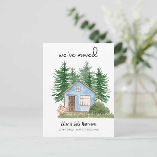 Wir haben Watercolor neue Zuhause Postkarte versch (Stehend Vorderseite)