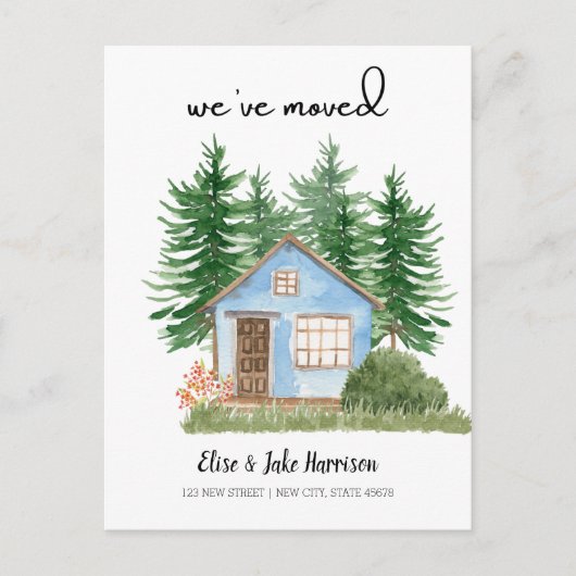 Wir haben Watercolor neue Zuhause Postkarte versch (Vorderseite)