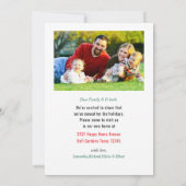 Wir haben Weihnachts-Foto Candy Cane Red Bow versc Ankündigung (Rückseite)