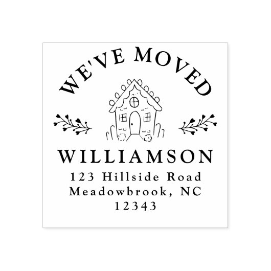 Wir haben Weihnachts-Lebkuchenhaus umgezogen Gummistempel (Prägung)