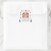 Wir haben Weihnachtsbaum neue Adresse verschoben Quadratischer Aufkleber (Tasche)