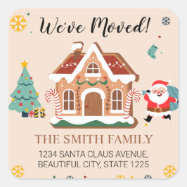 Wir haben Weihnachtsbaum Santa neue Adresse versch Quadratischer Aufkleber