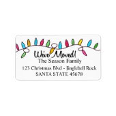 Wir haben Weihnachtsbaumleuchten verschoben Adressaufkleber (Vorne)