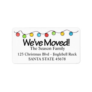 Wir haben Weihnachtsbaumleuchten verschoben Adressaufkleber