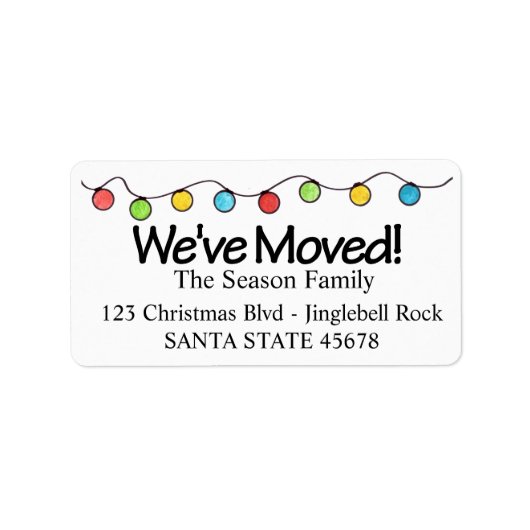 Wir haben Weihnachtsbaumleuchten verschoben Adressaufkleber (Vorne)