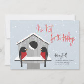 Wir haben Weihnachtskarten verschoben Feiertagskarte (Vorderseite)