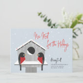 Wir haben Weihnachtskarten verschoben Feiertagskarte (Stehend Vorderseite)