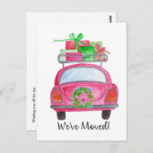Wir haben Weihnachtswagen umgezogen Postkarte (Vorne/Hinten)